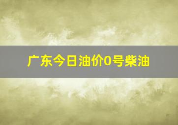 广东今日油价0号柴油