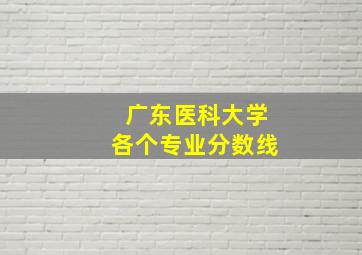 广东医科大学各个专业分数线