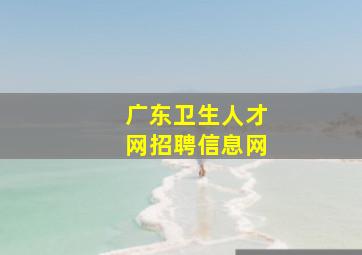 广东卫生人才网招聘信息网