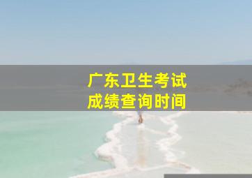 广东卫生考试成绩查询时间