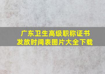 广东卫生高级职称证书发放时间表图片大全下载