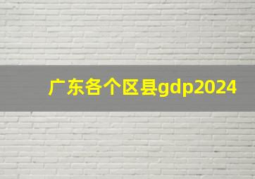 广东各个区县gdp2024