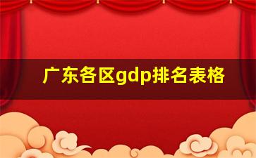 广东各区gdp排名表格