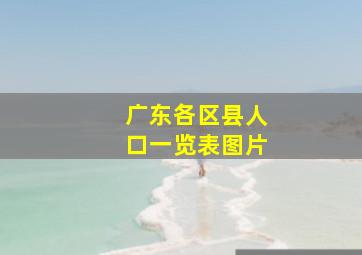 广东各区县人口一览表图片