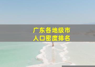 广东各地级市人口密度排名