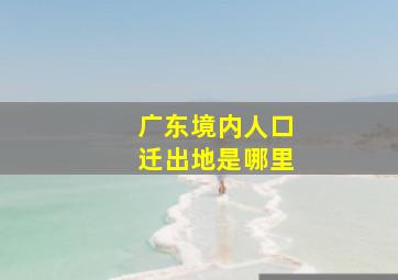 广东境内人口迁出地是哪里