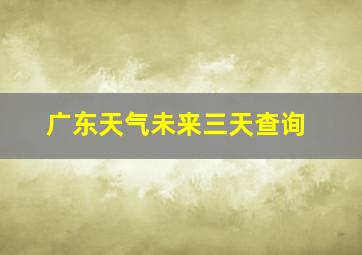 广东天气未来三天查询