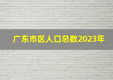 广东市区人口总数2023年