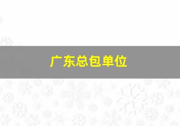 广东总包单位