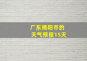 广东揭阳市的天气预报15天