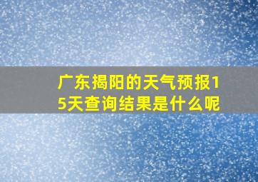 广东揭阳的天气预报15天查询结果是什么呢