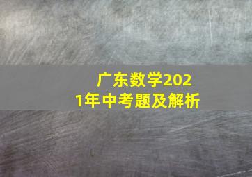 广东数学2021年中考题及解析