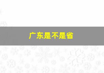 广东是不是省