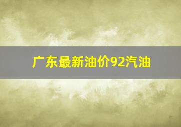 广东最新油价92汽油