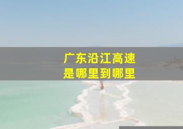 广东沿江高速是哪里到哪里