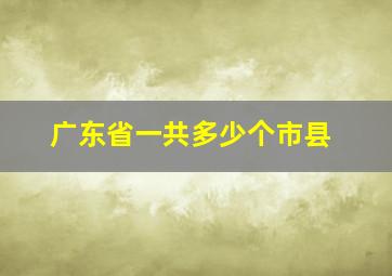 广东省一共多少个市县