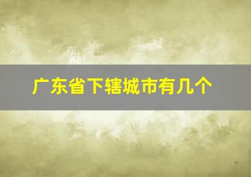 广东省下辖城市有几个