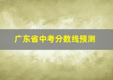 广东省中考分数线预测