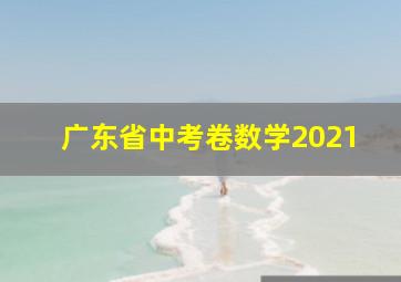 广东省中考卷数学2021