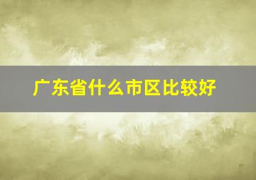 广东省什么市区比较好