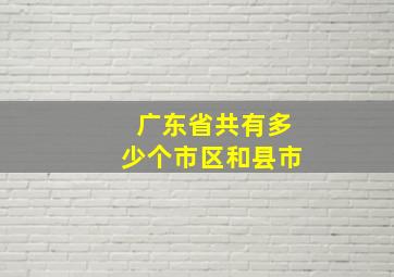 广东省共有多少个市区和县市