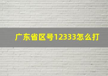 广东省区号12333怎么打