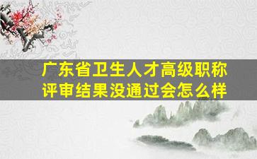 广东省卫生人才高级职称评审结果没通过会怎么样