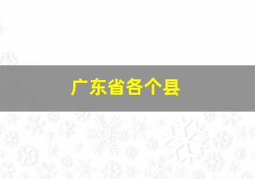 广东省各个县