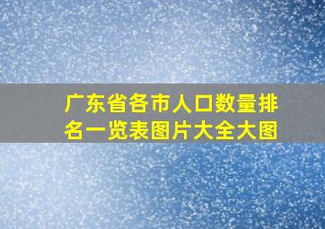 广东省各市人口数量排名一览表图片大全大图