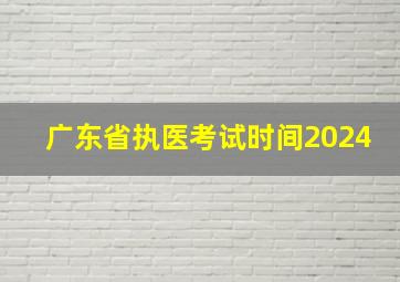 广东省执医考试时间2024