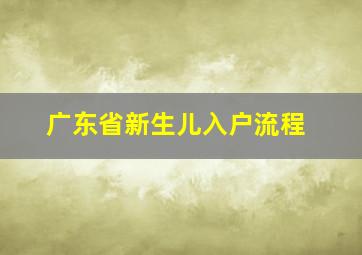 广东省新生儿入户流程