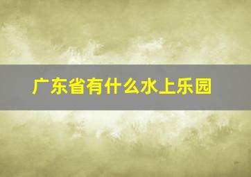 广东省有什么水上乐园