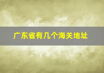 广东省有几个海关地址