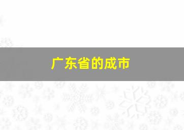 广东省的成市