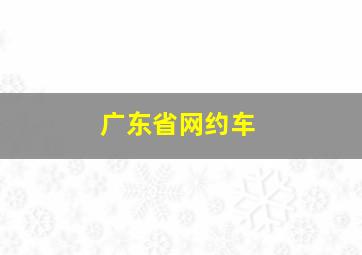 广东省网约车