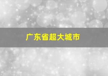 广东省超大城市