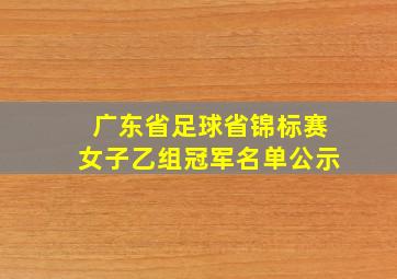 广东省足球省锦标赛女子乙组冠军名单公示