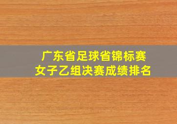 广东省足球省锦标赛女子乙组决赛成绩排名