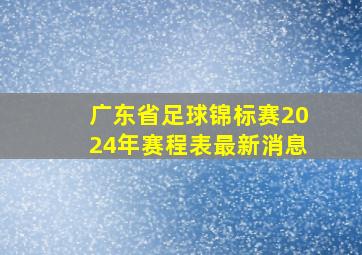 广东省足球锦标赛2024年赛程表最新消息