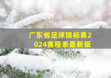 广东省足球锦标赛2024赛程表最新版