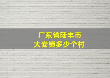 广东省陆丰市大安镇多少个村