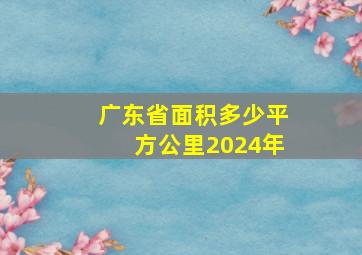 广东省面积多少平方公里2024年