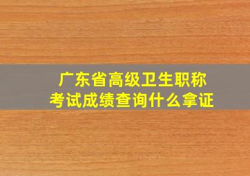 广东省高级卫生职称考试成绩查询什么拿证