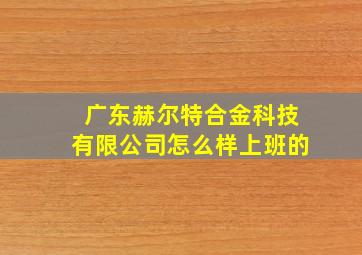 广东赫尔特合金科技有限公司怎么样上班的