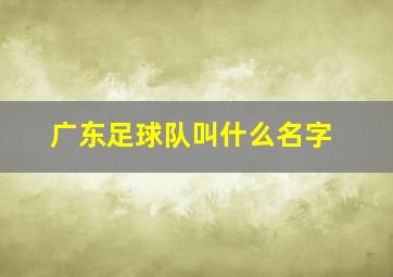 广东足球队叫什么名字