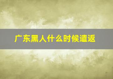 广东黑人什么时候遣返