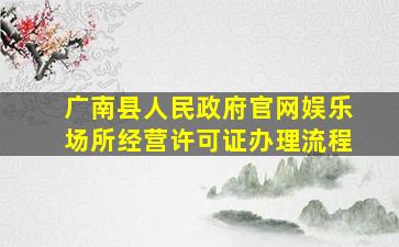 广南县人民政府官网娱乐场所经营许可证办理流程