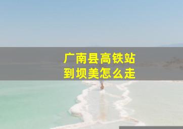 广南县高铁站到坝美怎么走