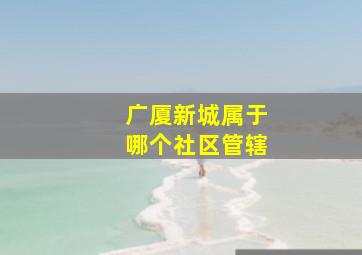 广厦新城属于哪个社区管辖