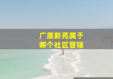 广厦新苑属于哪个社区管辖